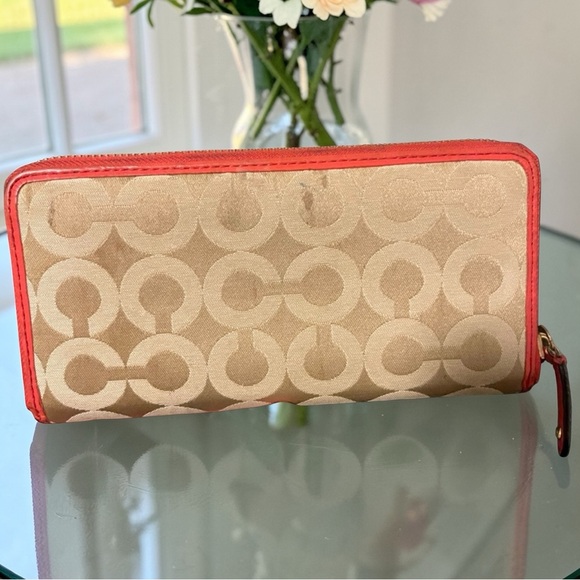 2 Piece Bundle Coach Madison Maggie Op Art Signature Jacquard Bag AND Wallet - Picture 6 of 9